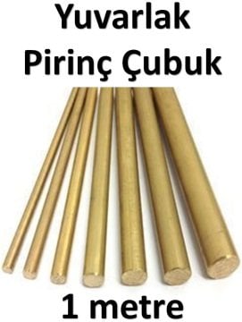 25 mm Yuvarlak Pirinç Çubuk 1 metre
