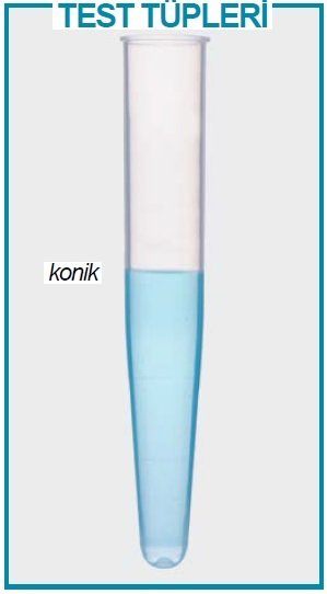 İSOLAB 077.04.005 tüp - P.S - konik tabanlı - 16 x 100 mm (500 adet)