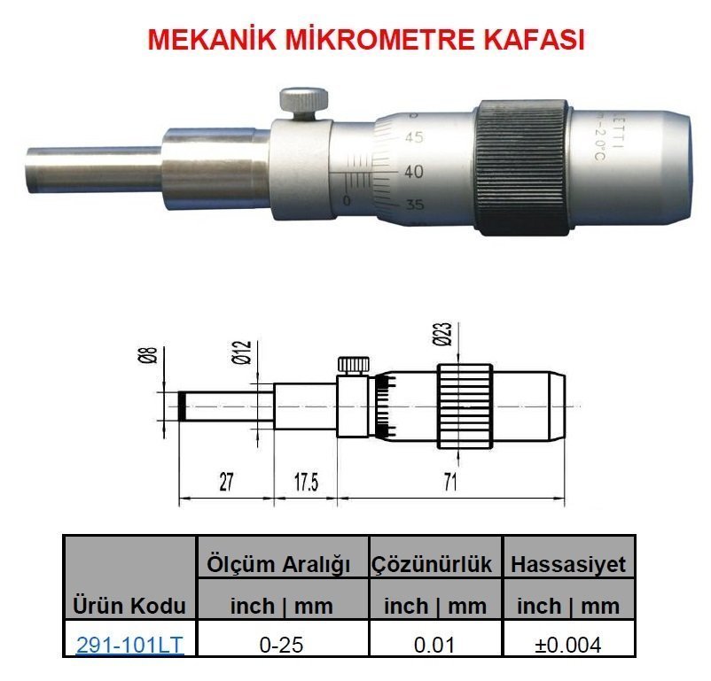 Mekanik Mikrometre Kafası