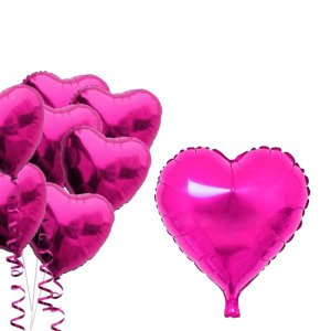 Fuşya Kalp Folyo Balon 45 cm