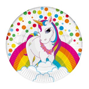 Unicorn Rainbow Karton Tabak 8 Adet