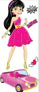 Barbie Sticker Araba