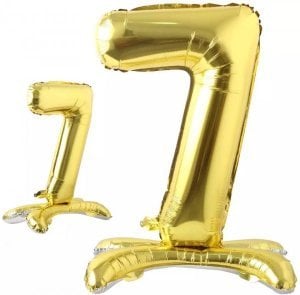 Ayaklı 7 Rakam Gold Folyo Balon