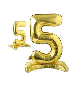 Ayaklı 5 Rakam Gold Folyo Balon