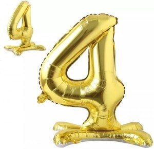 Ayaklı 4 Rakam Gold Folyo Balon