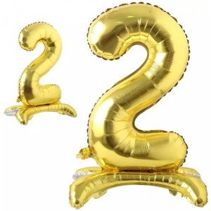 Ayaklı 2 Rakam Gold Folyo Balon
