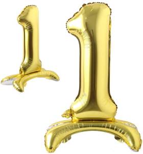 Ayaklı 1 Rakam Gold Folyo Balon