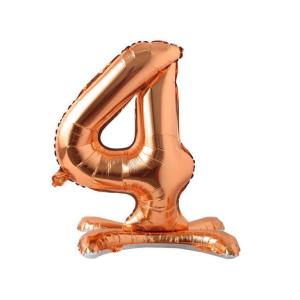 Ayaklı 4 Rakam Bronz Folyo Balon