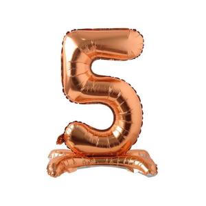 Ayaklı 5 Rakam Bronz Folyo Balon