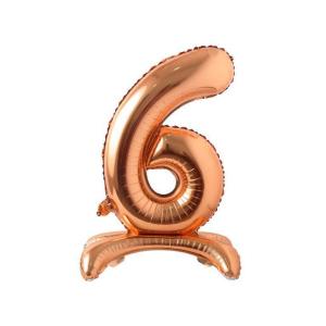 Ayaklı 6 Rakam Bronz Folyo Balon