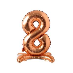 Ayaklı 8 Rakam Bronz Folyo Balon