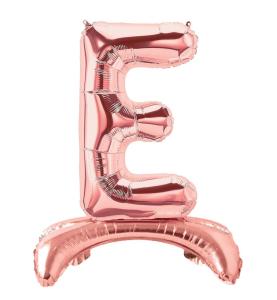 Ayaklı E Harf  Rose Gold Folyo Balon