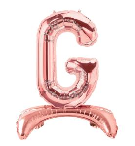 Ayaklı G Harf  Rose Gold Folyo Balon