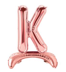 Ayaklı K Harf  Rose Gold Folyo Balon