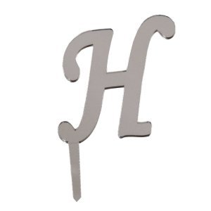 H Harf Aynalı Pleksi Gümüş 8 cm