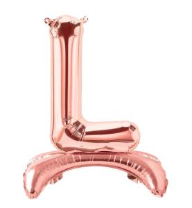 Ayaklı L Harf  Rose Gold Folyo Balon