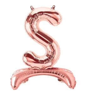 Ayaklı S Harf  Rose Gold Folyo Balon
