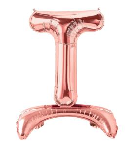 Ayaklı T  Harf  Rose Gold Folyo Balon