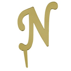 N Harf Aynalı Pleksi Gold 8 cm