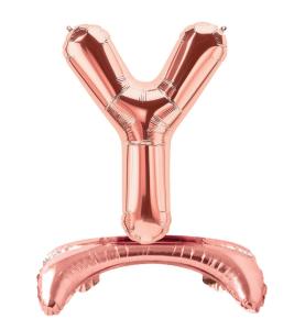 Ayaklı Y  Harf  Rose Gold Folyo Balon