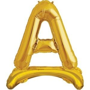 Ayaklı A  Harf  Gold Folyo Balon