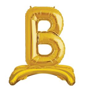 Ayaklı B  Harf  Gold Folyo Balon