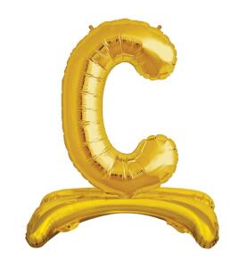 Ayaklı C  Harf  Gold Folyo Balon