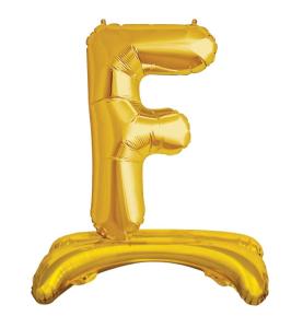 Ayaklı F Harf  Gold Folyo Balon