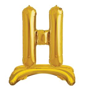 Ayaklı H Harf  Gold Folyo Balon