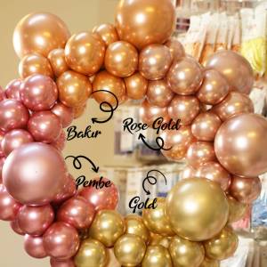 Rose Gold Krom Balon 10 Adet