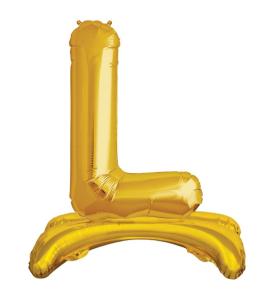 Ayaklı L Harf  Gold Folyo Balon