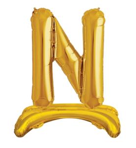 Ayaklı N Harf  Gold Folyo Balon