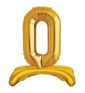 Ayaklı O Harf  Gold Folyo Balon