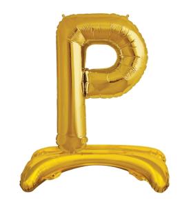 Ayaklı P Harf  Gold Folyo Balon
