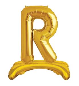Ayaklı R Harf  Gold Folyo Balon