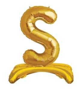 Ayaklı S Harf  Gold Folyo Balon