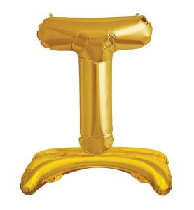 Ayaklı T Harf  Gold Folyo Balon