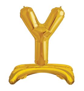 Ayaklı Y Harf  Gold Folyo Balon