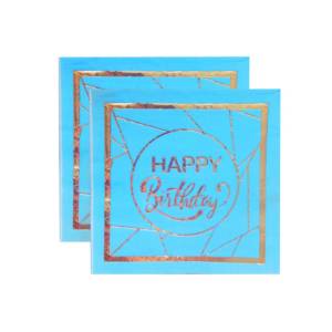 Happy Birthday Yaldızlı Mavi Peçete