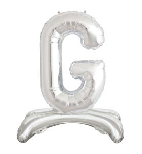 Ayaklı G Harf Gümüş Folyo Balon