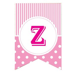 Z Harf Puantiyeli Pembe Afiş 10'lu