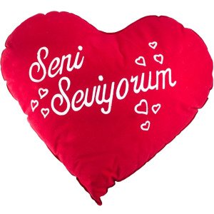 Seni Seviyorum Kalp Yastık Büyük Boy