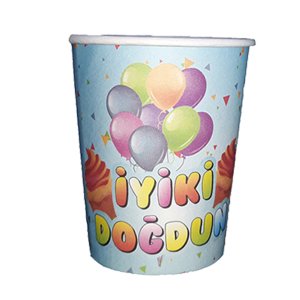 İyiki Doğdun Karton Bardak Mavi 8'li - PartiPan