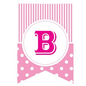 B Harf Puantiyeli Pembe Afiş 10'lu