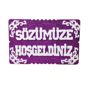 Sözümüze Hoş Geldiniz Strafor Mor