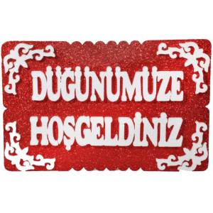 Düğünümüze Hoş Geldiniz Strafor Kırmızı