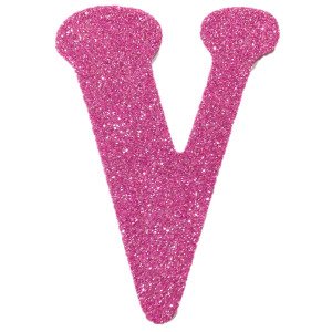 Eva Simli V Harf Pembe 12 cm