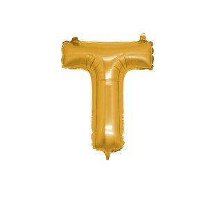 T Harf Altın Folyo Balon 40 cm