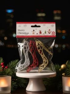 Yılbaşı Çam Ağacı Süsü Stiletto 3'lü Lüx 6421-39