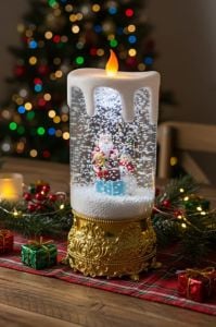 Yılbaşı Işıklı Kar Küresi Müzik Kutusu 25 Cm 6916-1